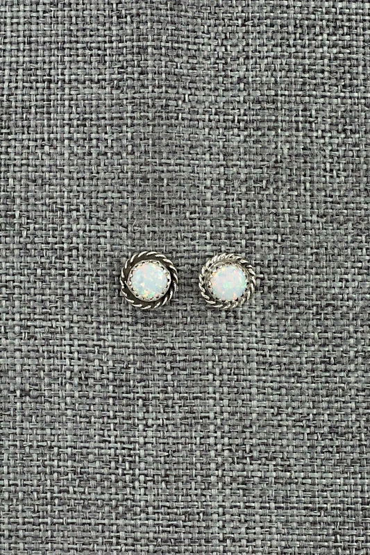 Opalite & Sterling Silver Earrings - Larson Chee