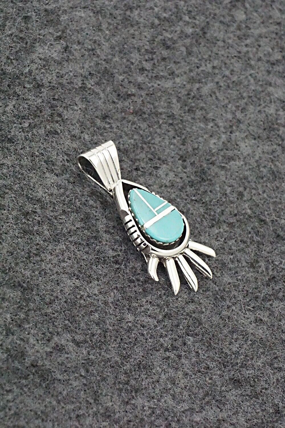 Turquoise & Sterling Silver Pendant - James Manygoats