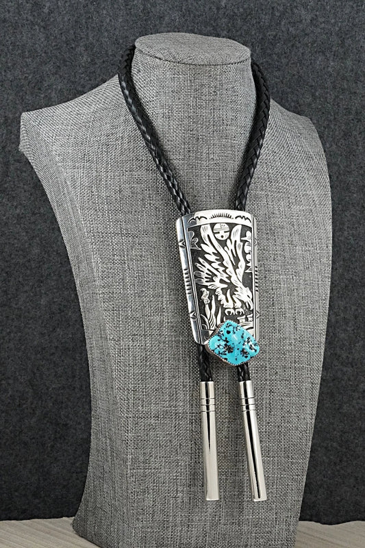 Turquoise & Sterling Silver Bolo Tie - Richard Singer