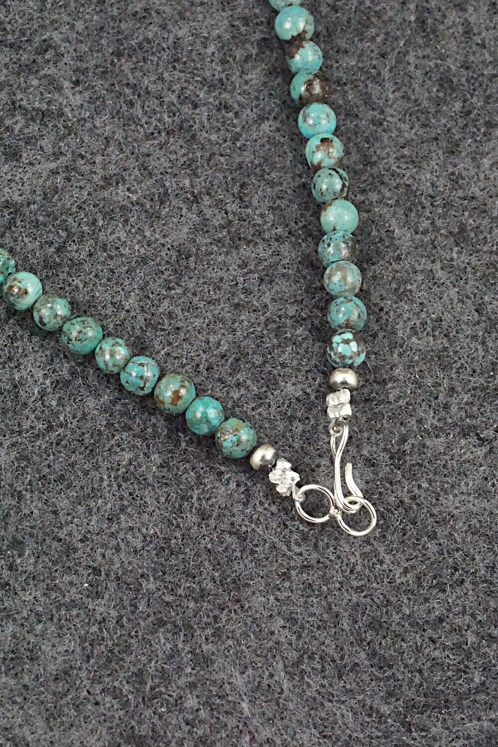 Turquoise & Sterling Silver Necklace 18" - Doreen Jake