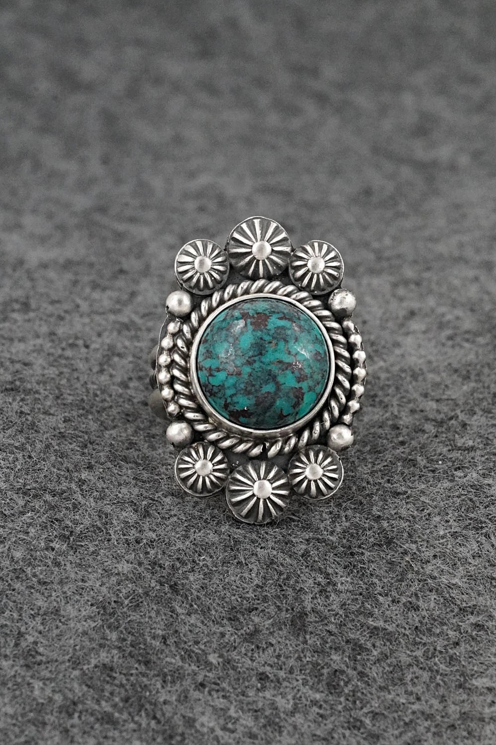 Turquoise & Sterling Silver Ring - Michael Calladitto - Size 8.75