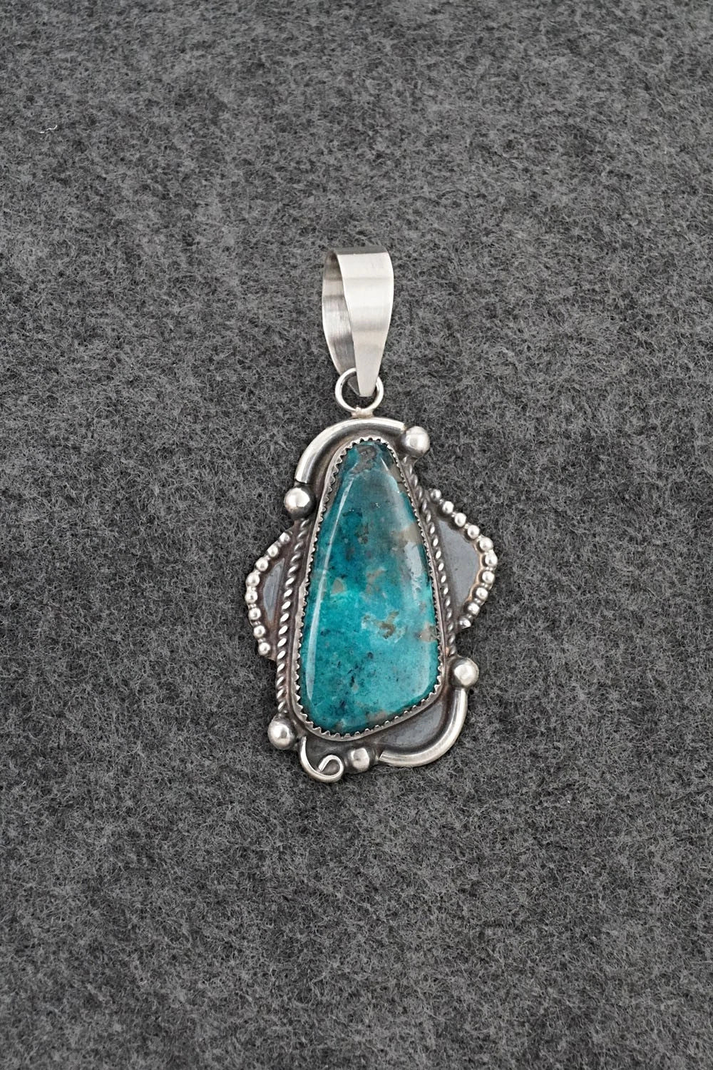 Turquoise & Sterling Silver Pendant - Leslie Nez