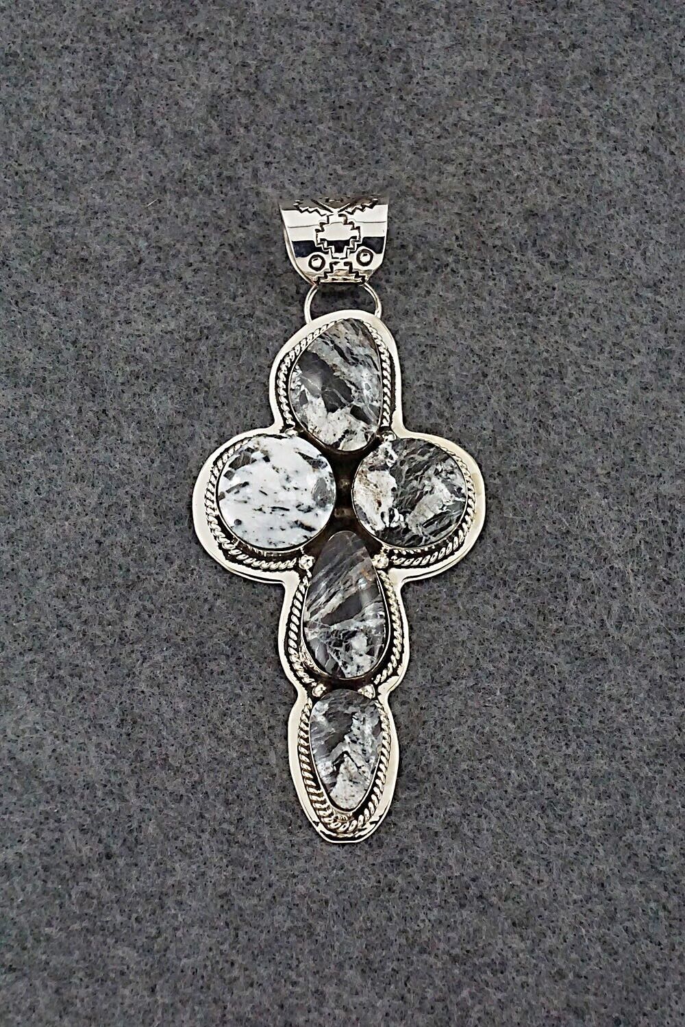 White Buffalo & Sterling Silver Pendant - Maria Bahe