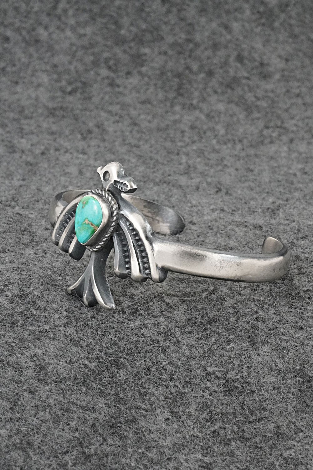 Turquoise & Sterling Silver Bracelet - Harrison Bitsue