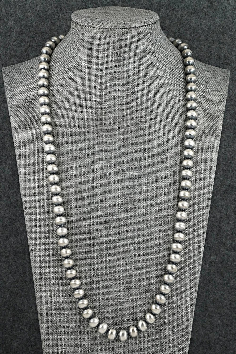 Sterling Silver Navajo Pearl Necklace 28" - Dorinda Mariano