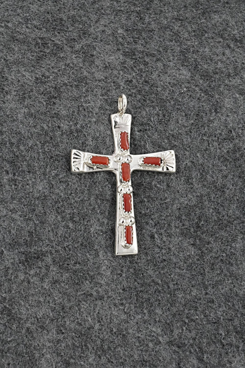 Coral & Sterling Silver Pendant - Verona Quam
