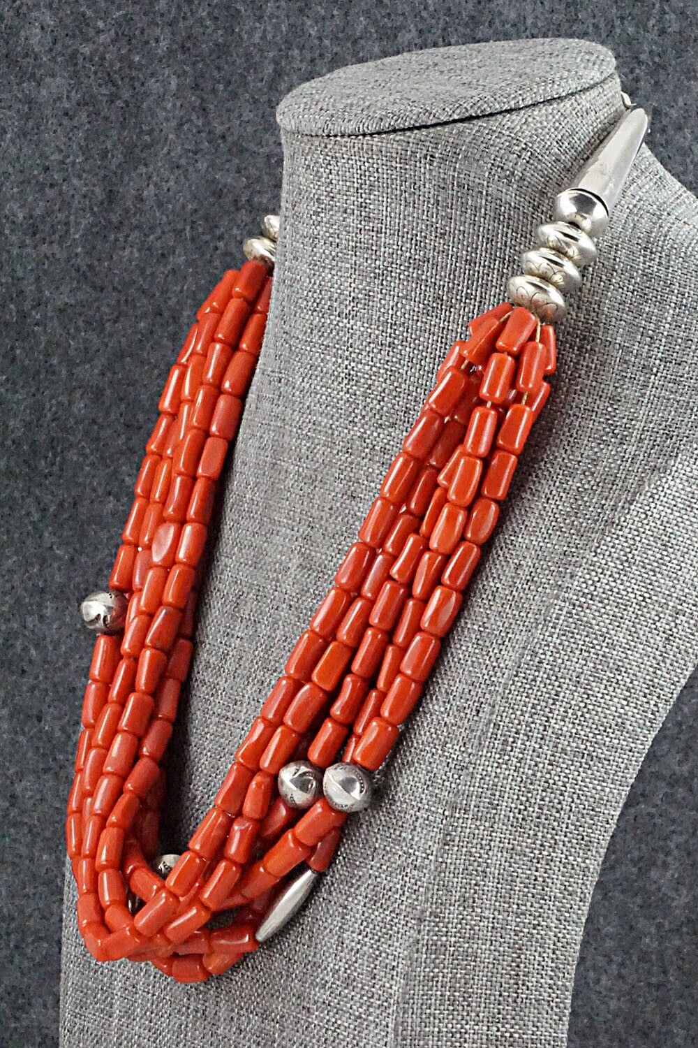 Coral & Sterling Silver Necklace - Isabelle John