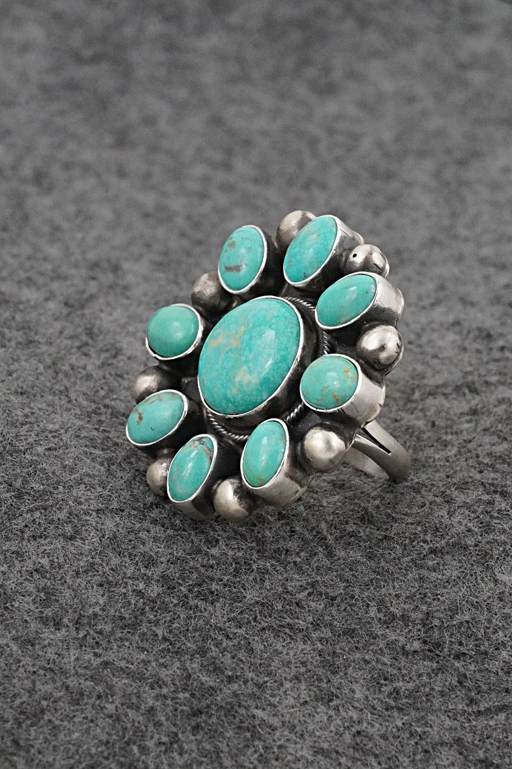 Turquoise & Sterling Silver Ring - Kathleen Livingston - Size Adjustable