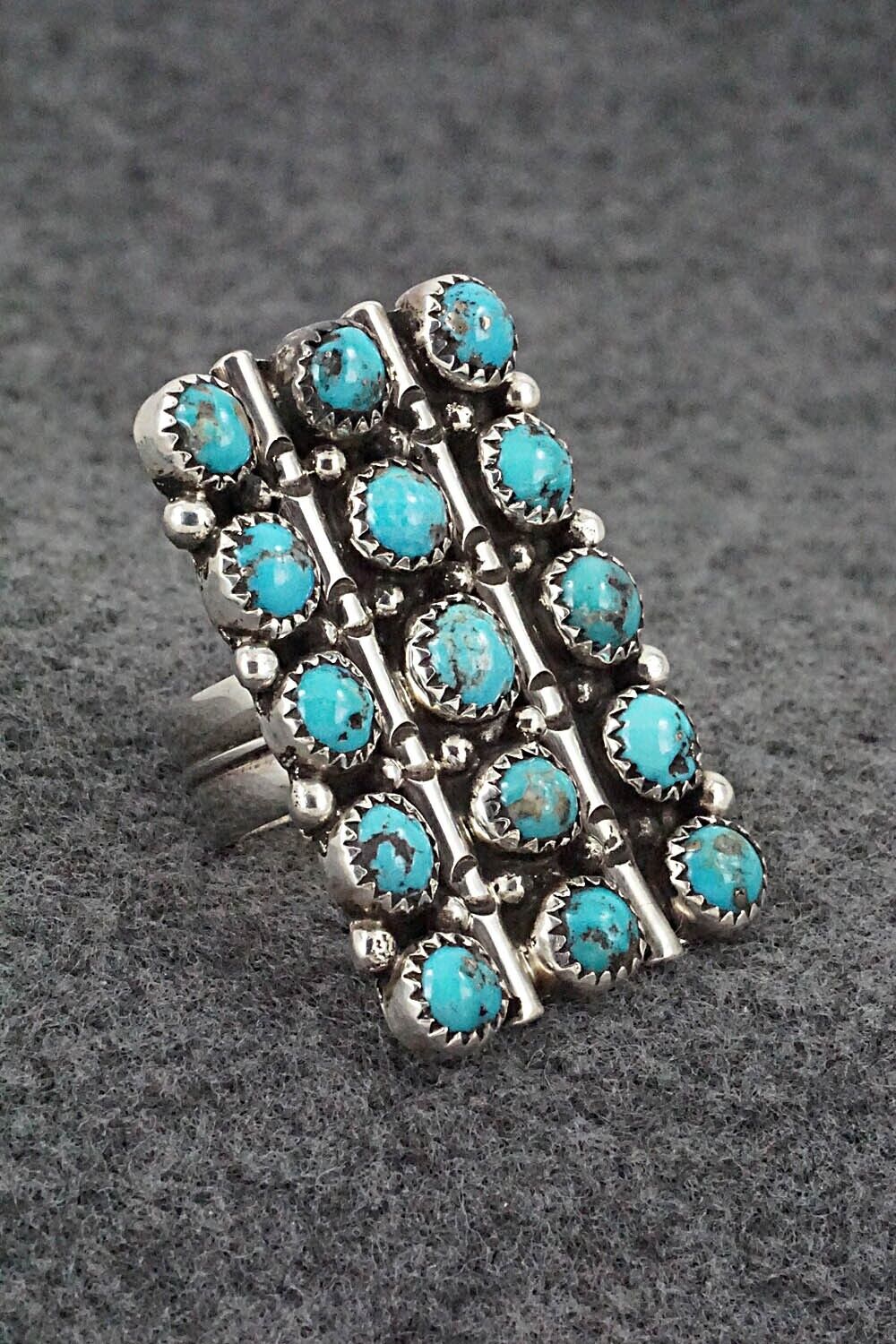 Turquoise & Sterling Silver Ring - Priscilla Reeder - Size 8.5