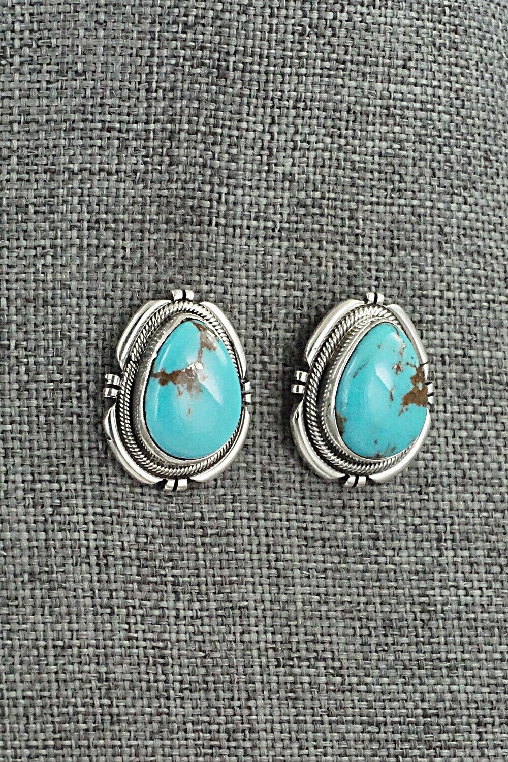 Turquoise & Sterling Silver Earrings - Mark Yazzie