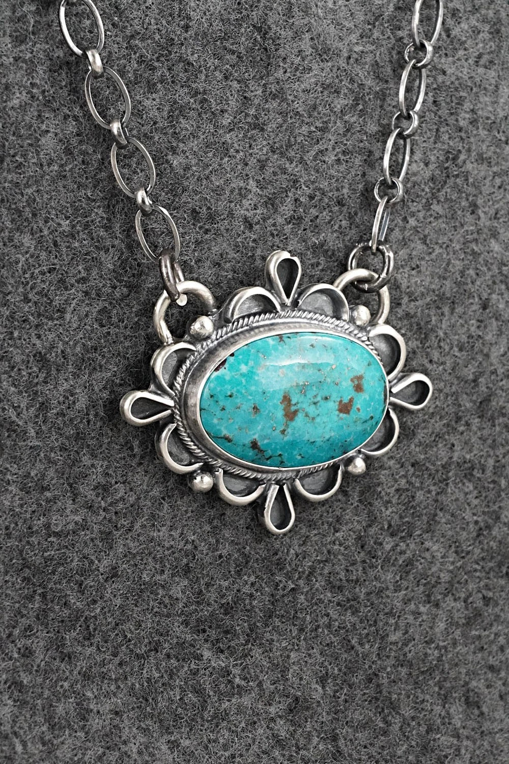 Turquoise & Sterling Silver Necklace - Bobby Johnson