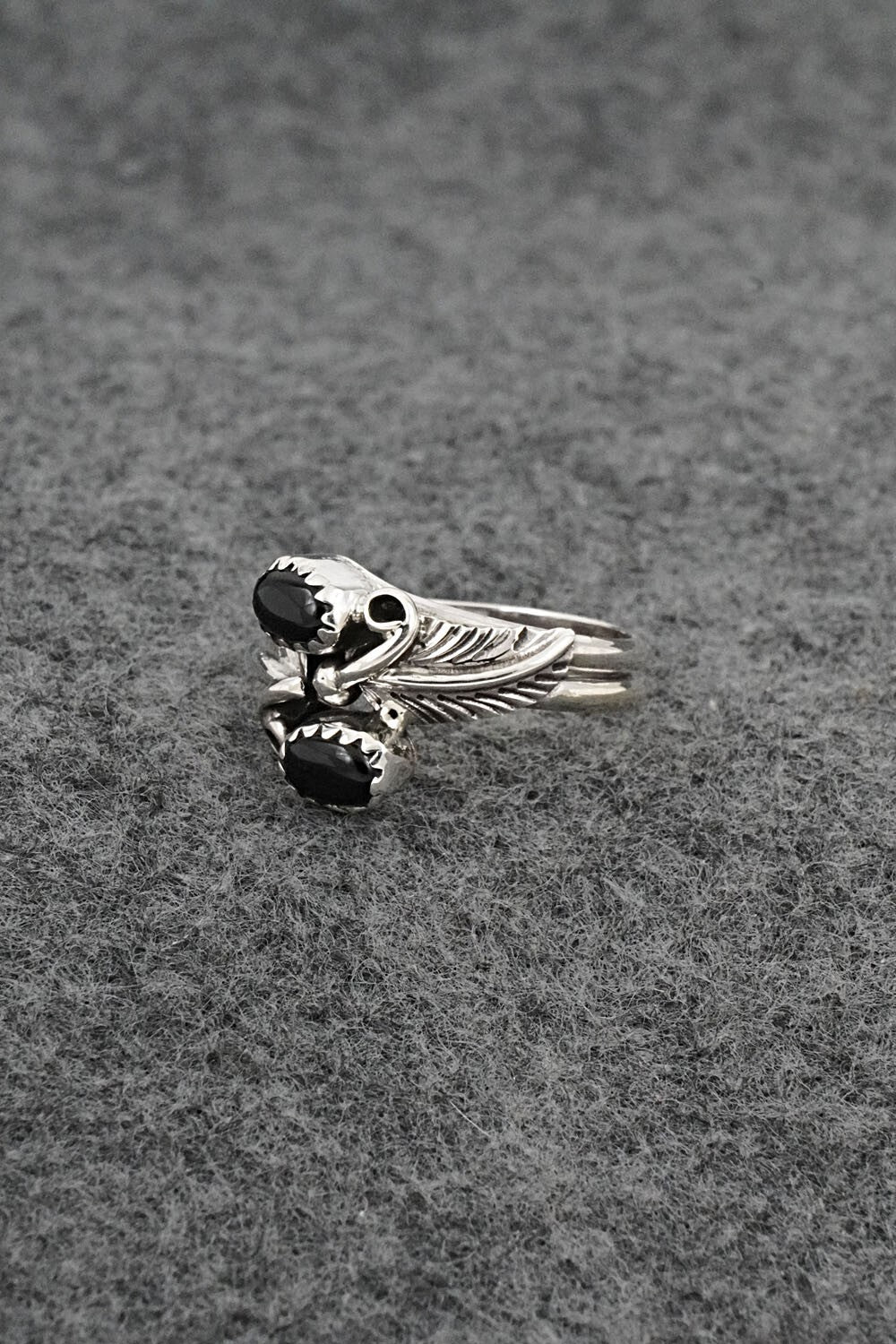 Onyx & Sterling Silver Ring - Harry B. Yazzie - Size 7
