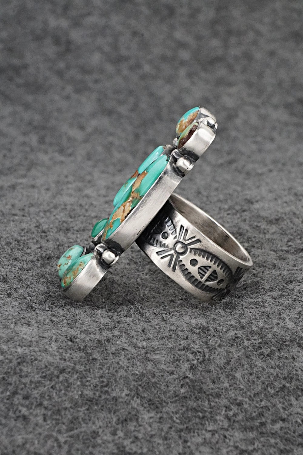 Turquoise & Sterling Silver Ring - Angela Martin - Size 8