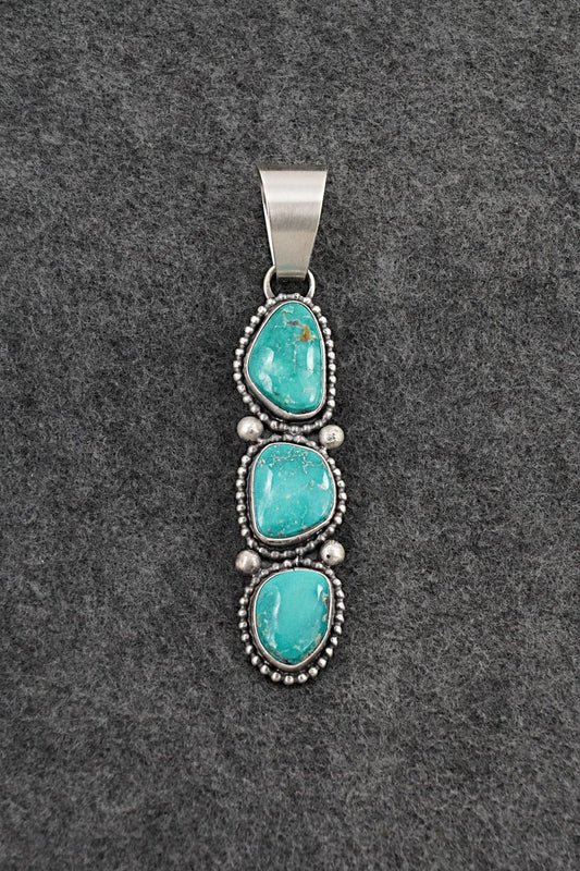Turquoise & Sterling Silver Pendant - Randy Billy