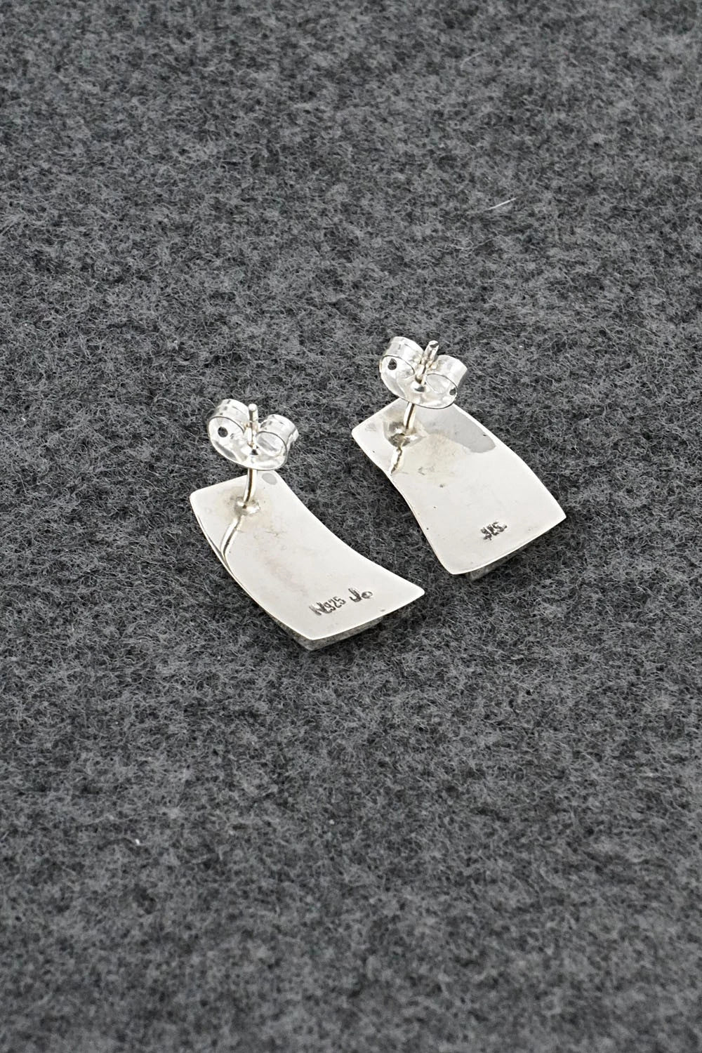 White Buffalo & Sterling Silver Earrings - Nathaniel Johnson