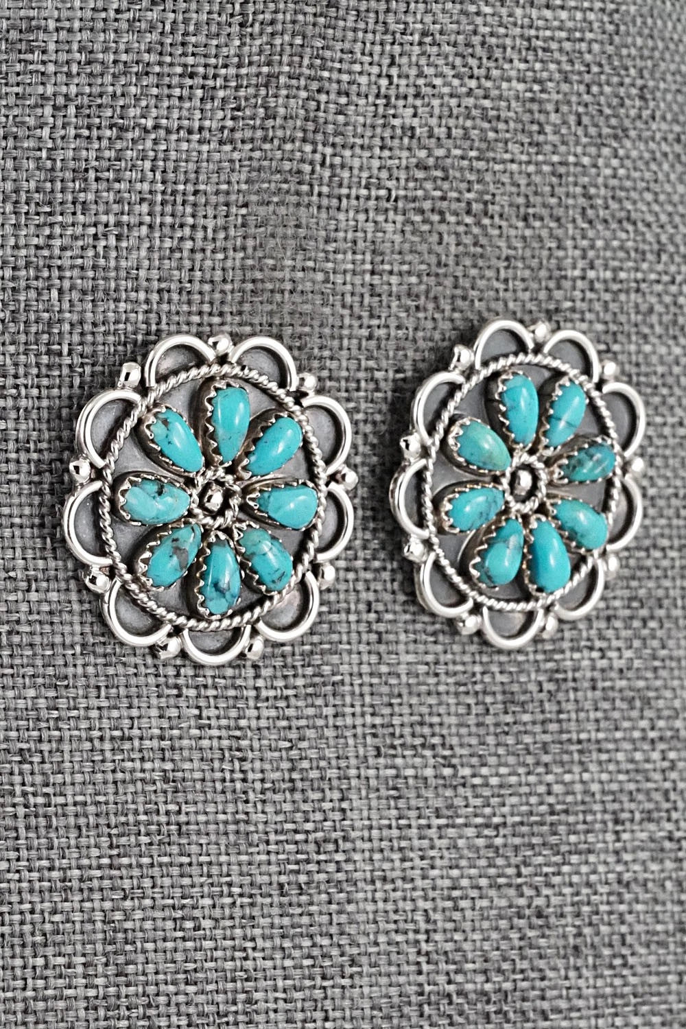 Turquoise & Sterling Silver Earrings - Gerald Mitchell