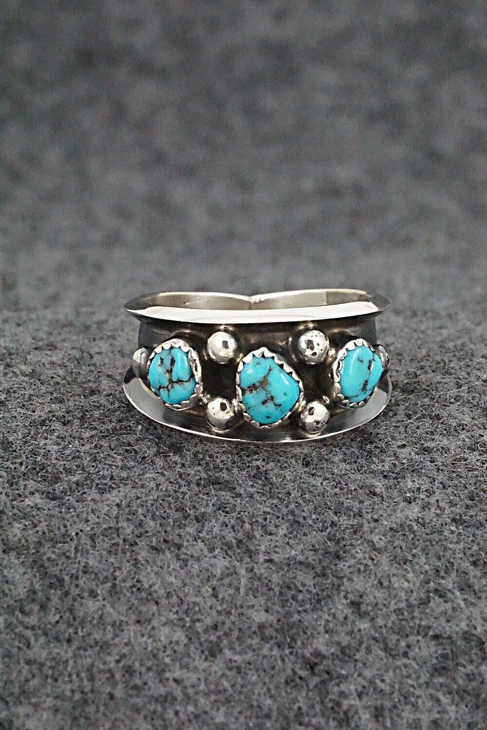 Turquoise & Sterling Silver Ring - Paul Largo - Size 8.5 – High