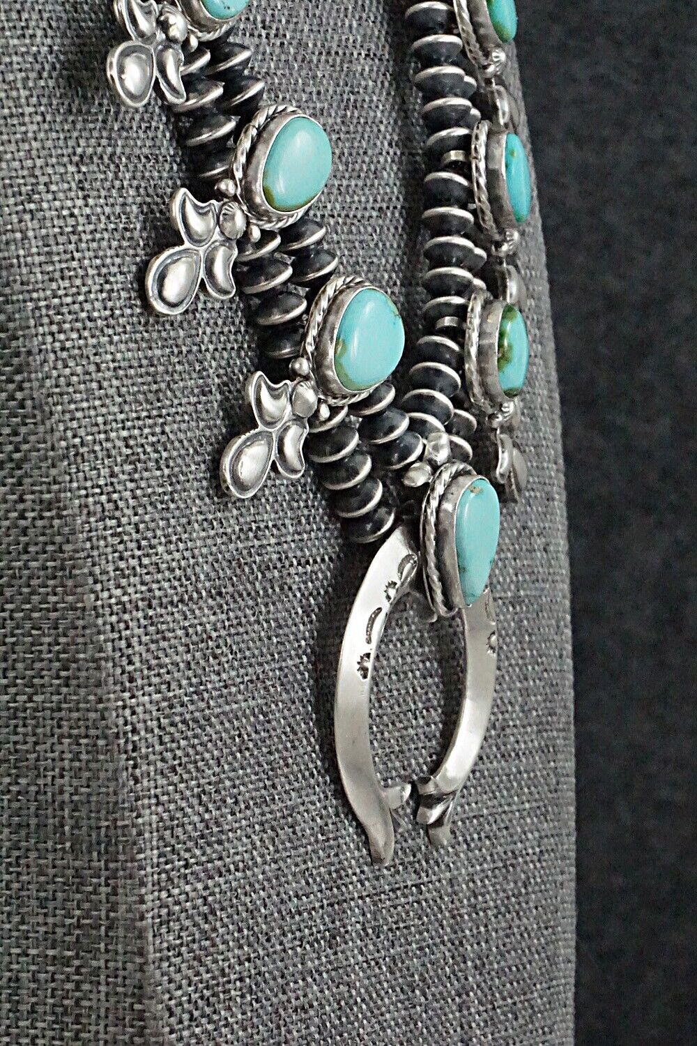 Turquoise & Sterling Silver Squash Blossom Set - Adrienne Gordon