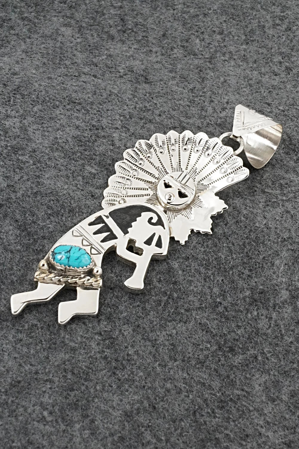 Turquoise & Sterling Silver Pendant - Alonzo Mariano