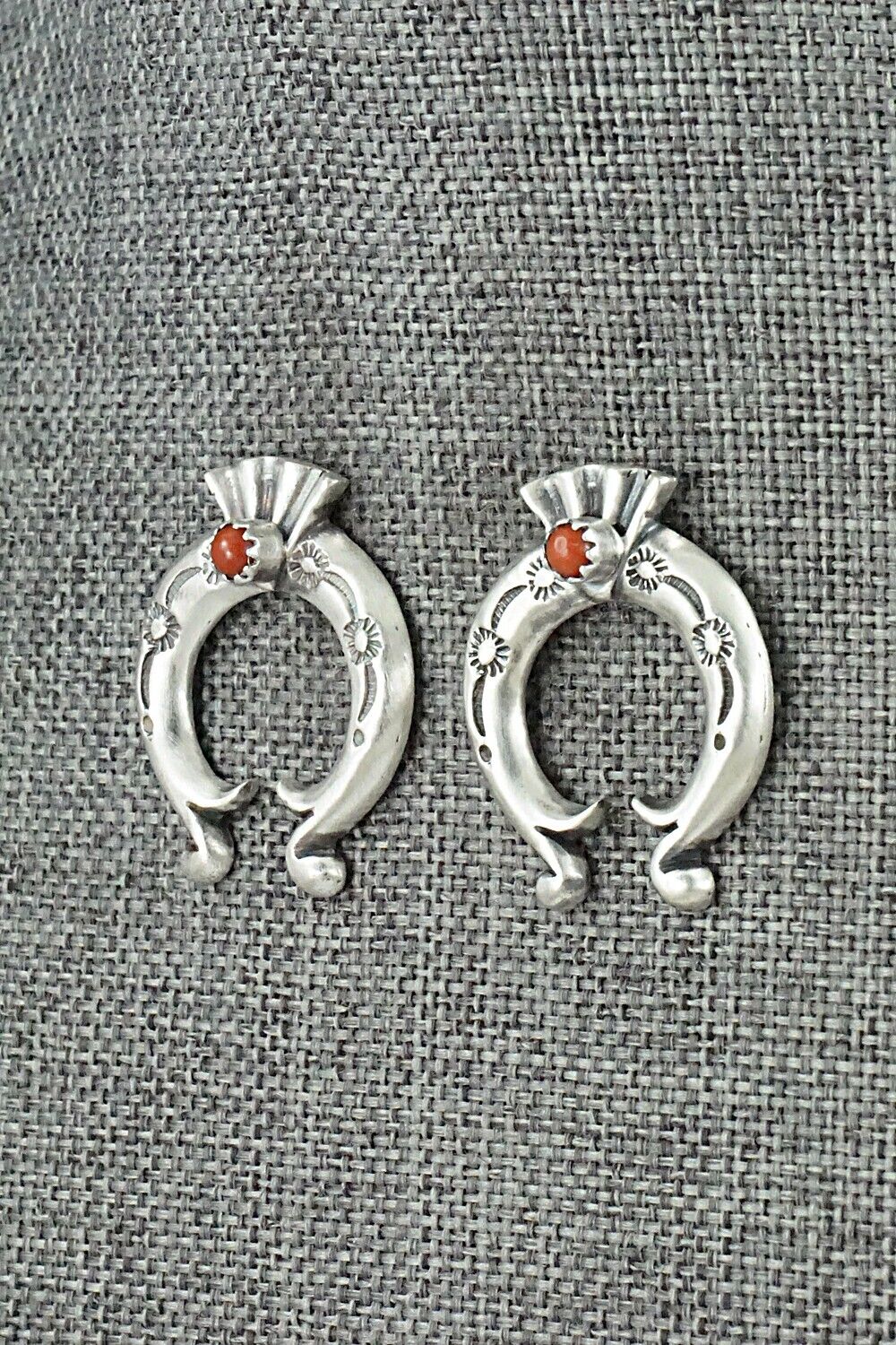 Coral & Sterling Silver Earrings - Adrienne Gordon