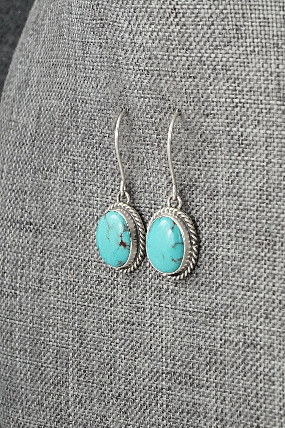 Turquoise & Sterling Silver Earrings - Eugene Gruber