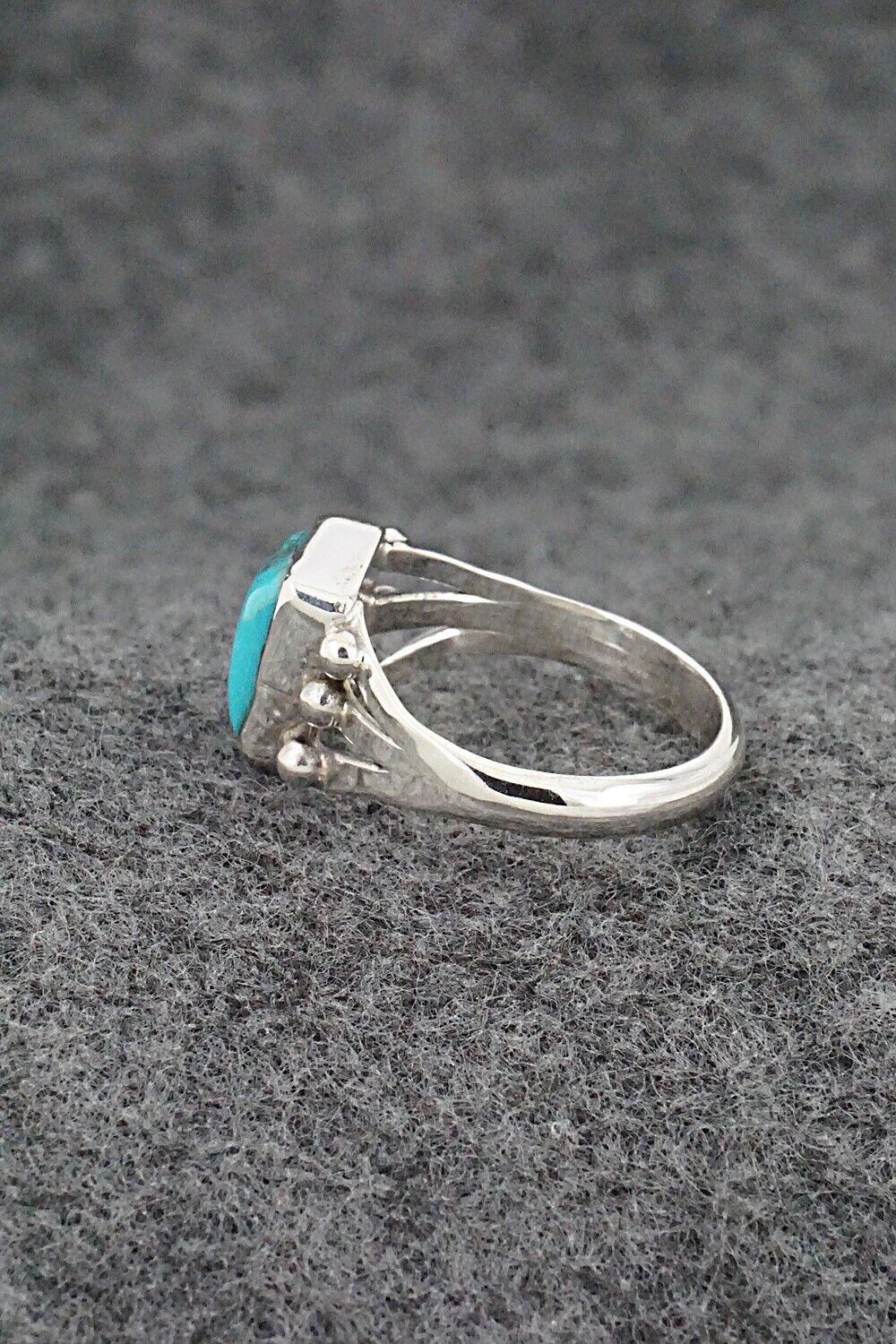 Turquoise & Sterling Silver Ring - Jerryson Henio - Size 7.75