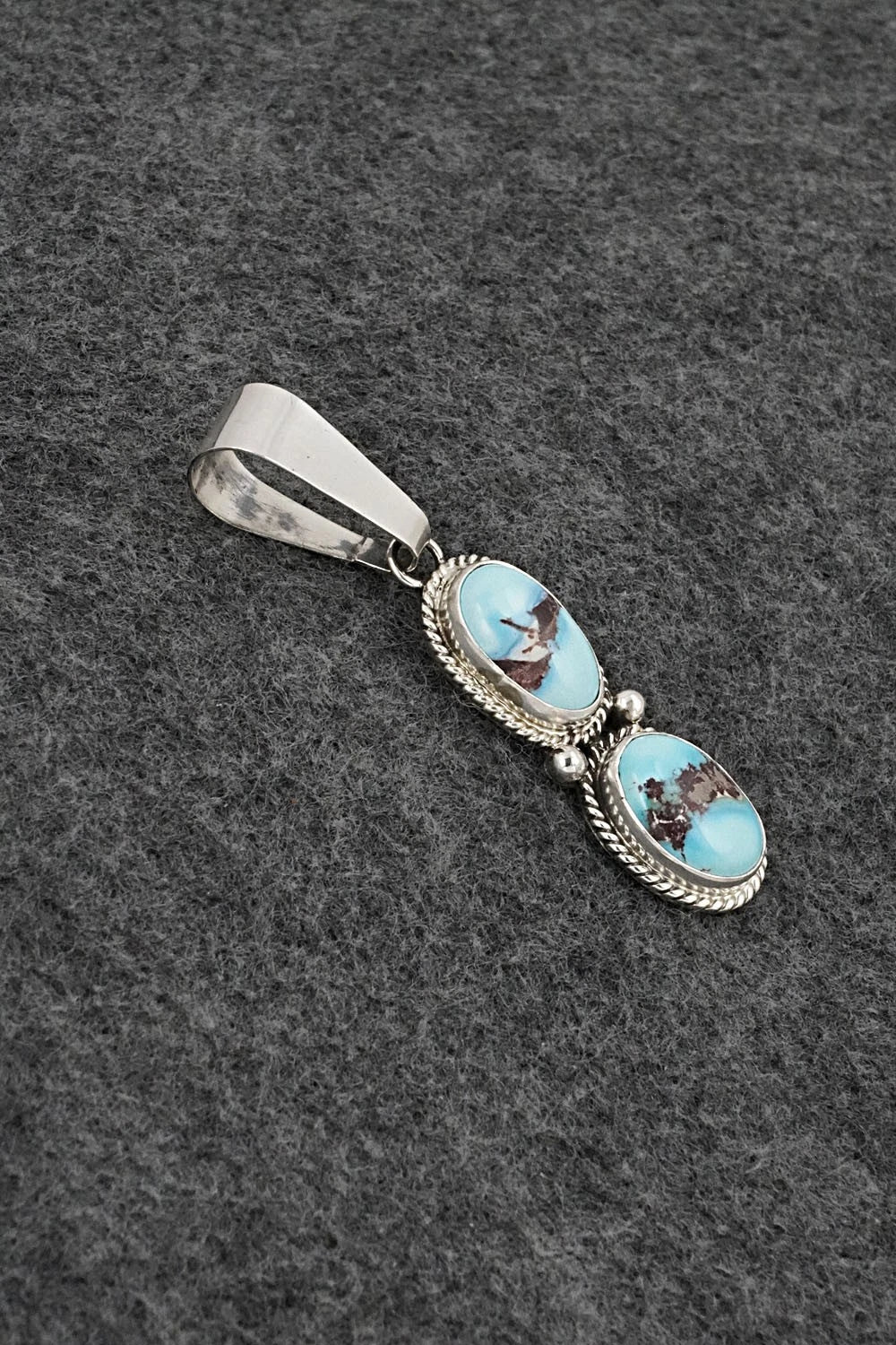 Turquoise & Sterling Silver Pendant - Eugene Gruber