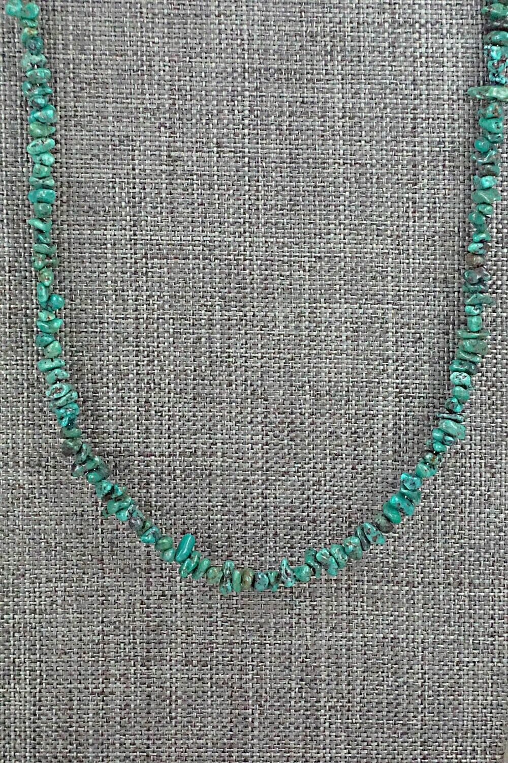 Turquoise & Sterling Silver Necklace 48" - Doreen Jake