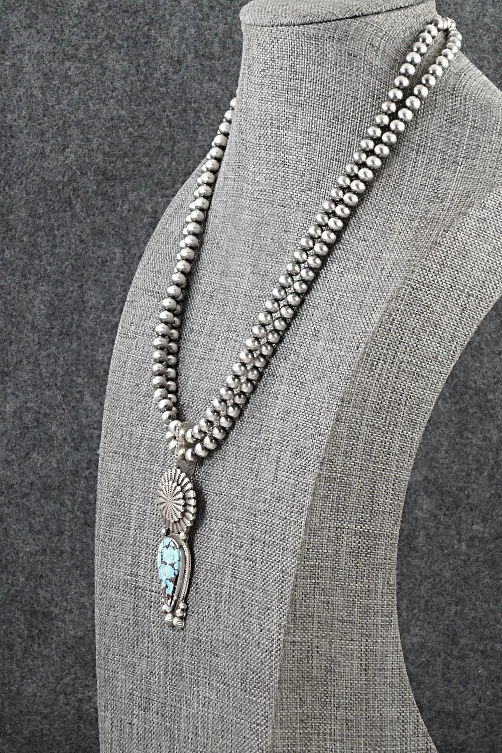 Turquoise & Sterling Silver Necklace - Tom Lewis