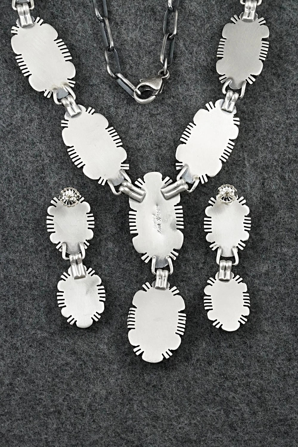 Turquoise & Sterling Silver Necklace and Earrings Set - Mark Yazzie