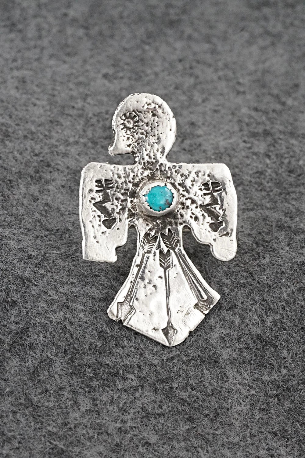Turquoise & Sterling Silver Ring - Delbert Arviso - Size 7.5