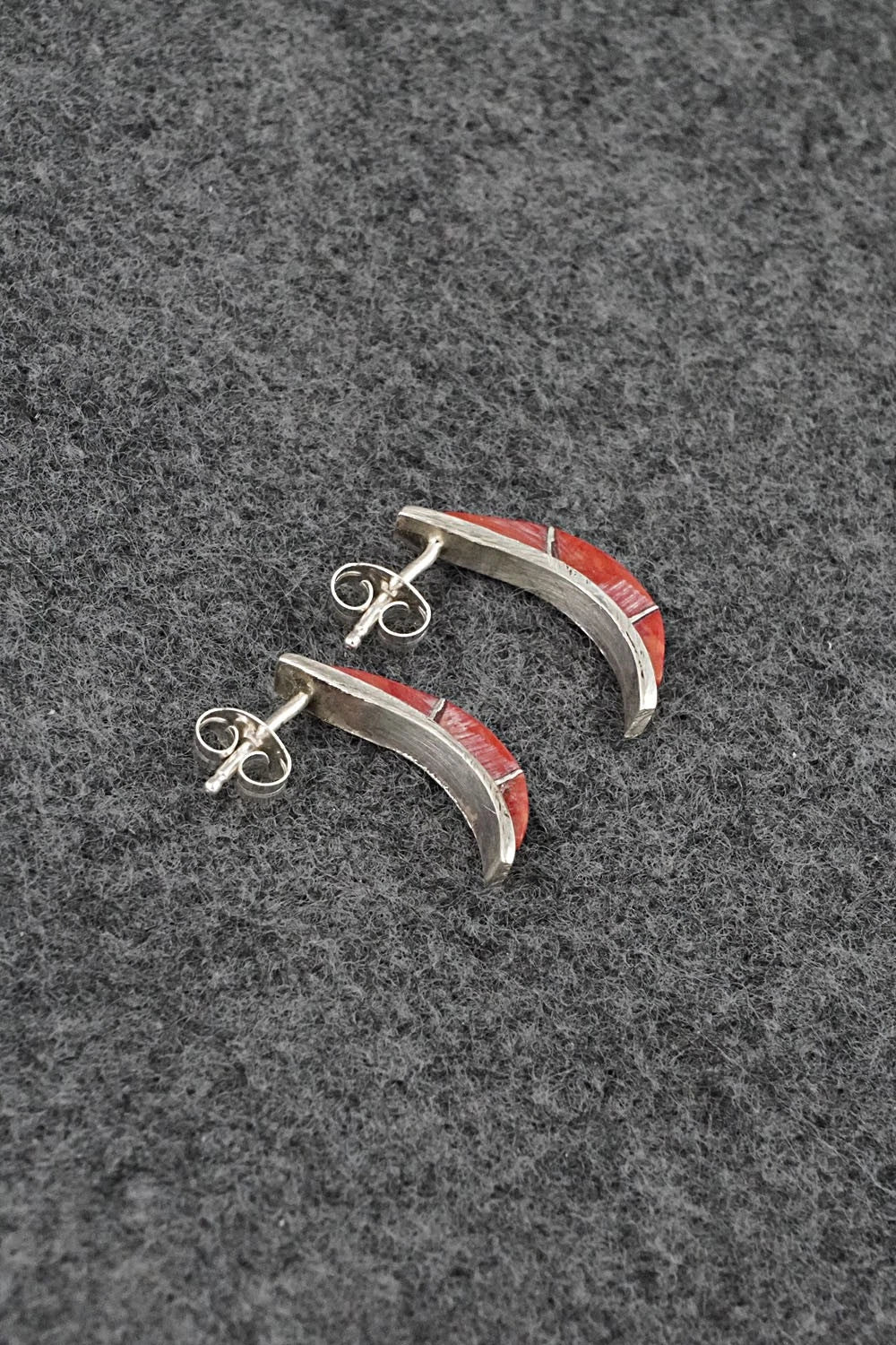 Coral & Sterling Silver Earrings - Kent Lonjose