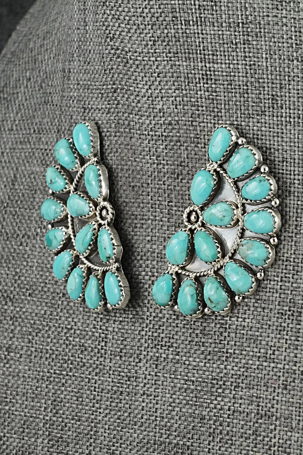 Turquoise & Sterling Silver Earrings - Gerald Mitchell