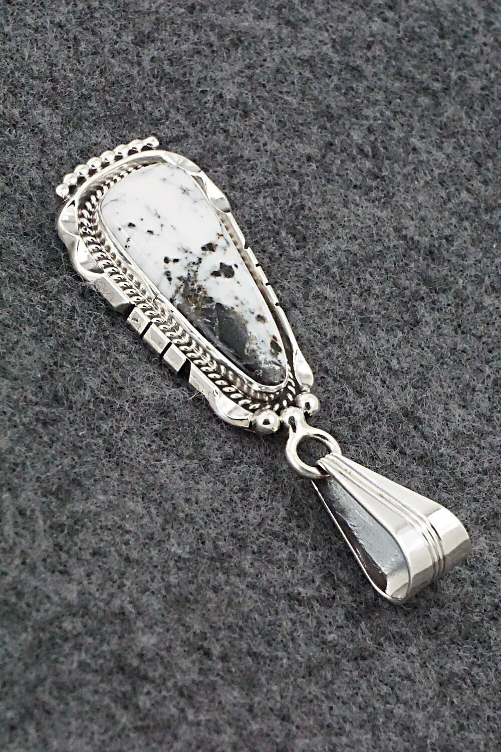 White Buffalo & Sterling Silver Pendant - Samuel Yellowhair
