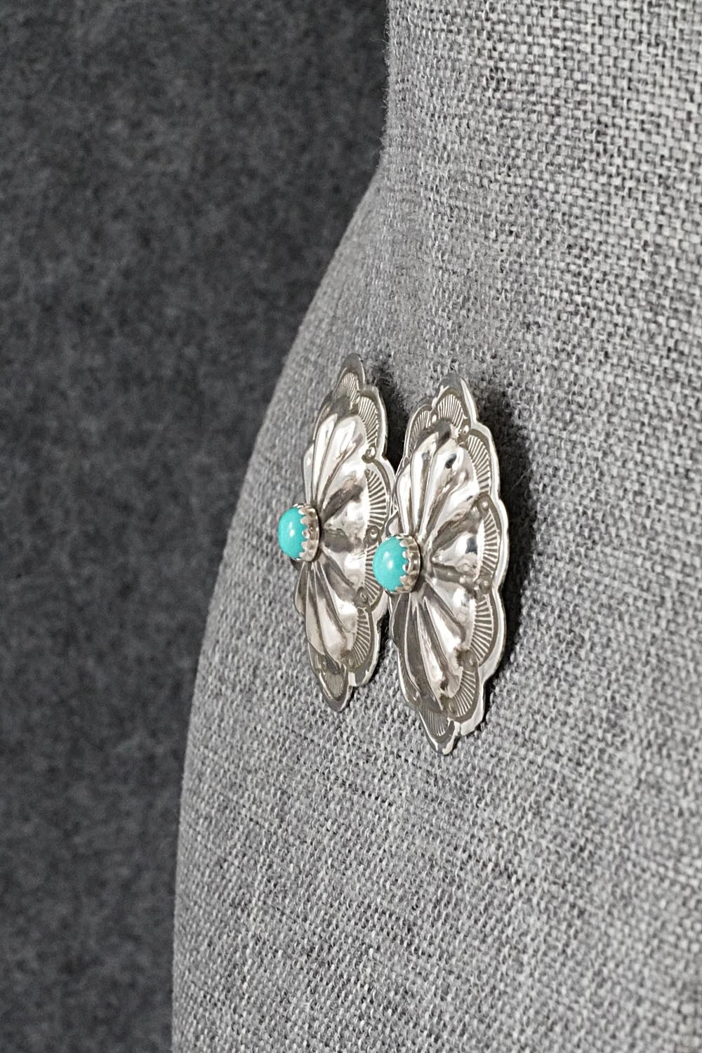 Turquoise & Sterling Silver Earrings - Charlotte Blackgoat