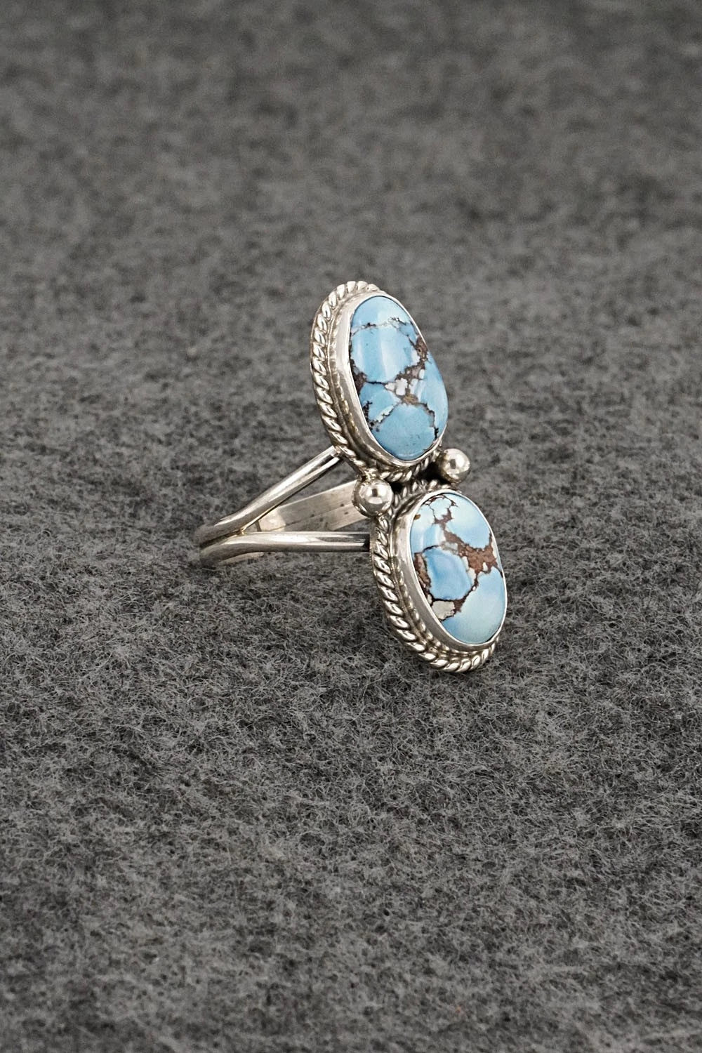 Turquoise & Sterling Silver Ring - Eugene Gruber - Size 9