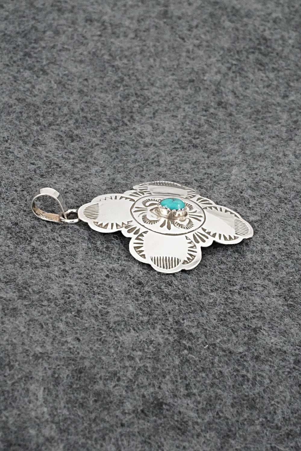 Turquoise & Sterling Silver Pendant - Bertha Begay