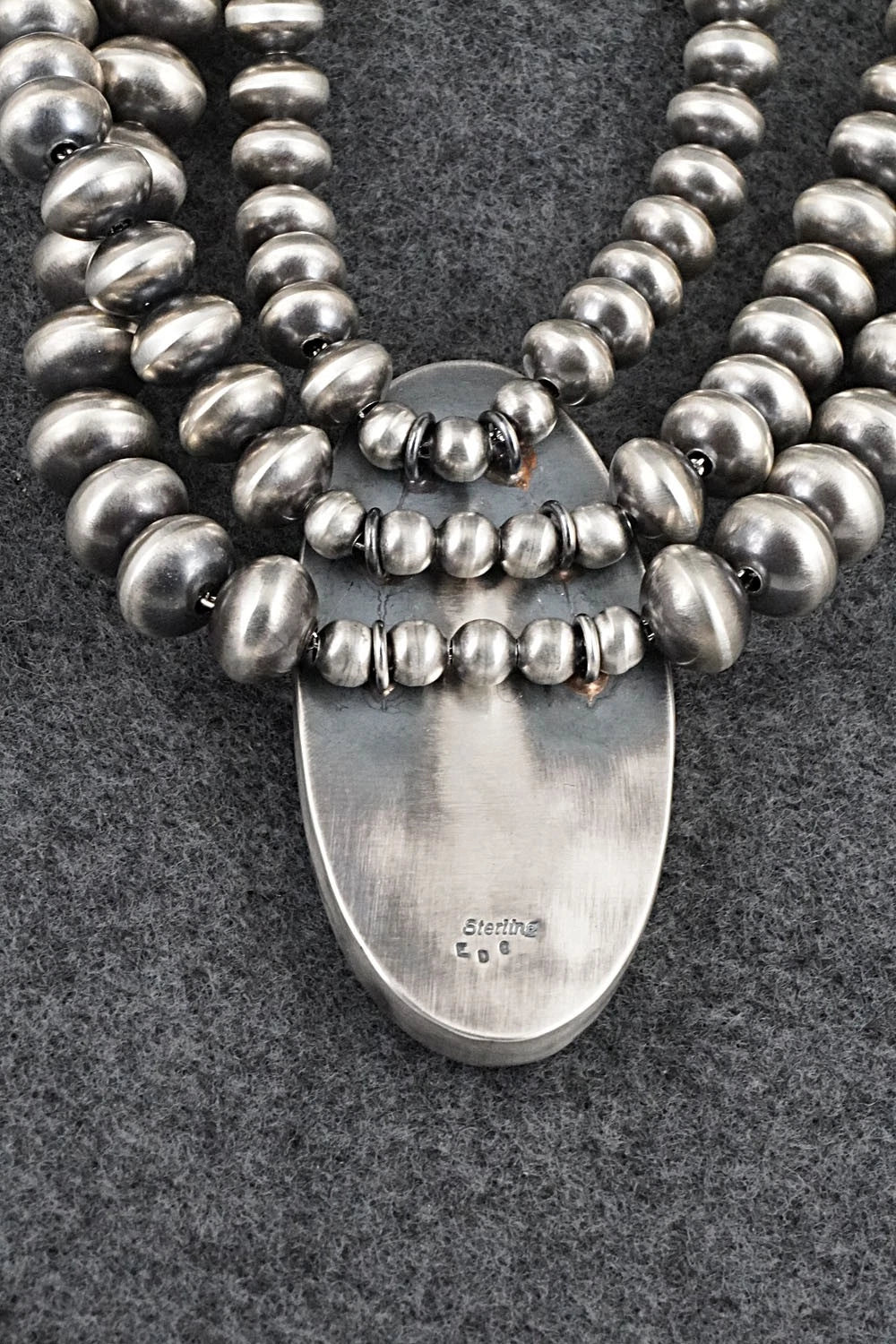 Turquoise & Sterling Silver Navajo Pearl Necklace - Gruber & Halwood