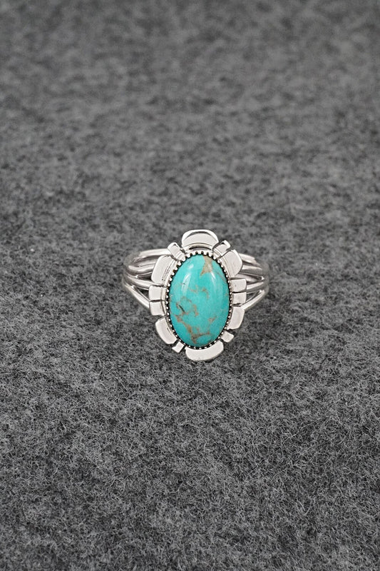 Turquoise & Sterling Silver Ring - Leona Delgarito - Size 6