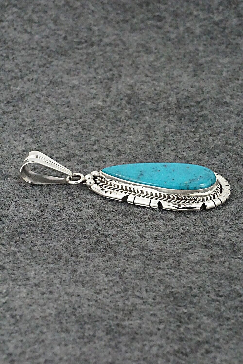 Turquoise & Sterling Silver Pendant - Samuel Yellowhair