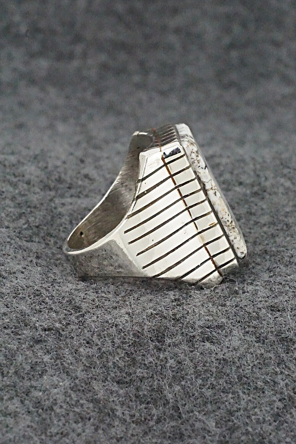 White Buffalo & Sterling Silver Ring - Trevor Jack - Size 9.5