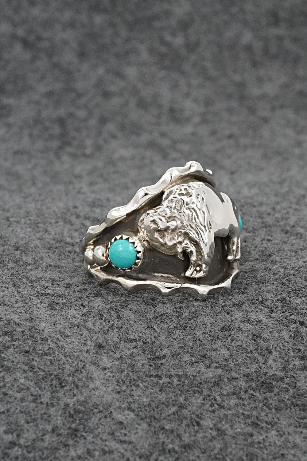 Turquoise & Sterling Silver Ring - Genevieve Francisco - Size 10.75