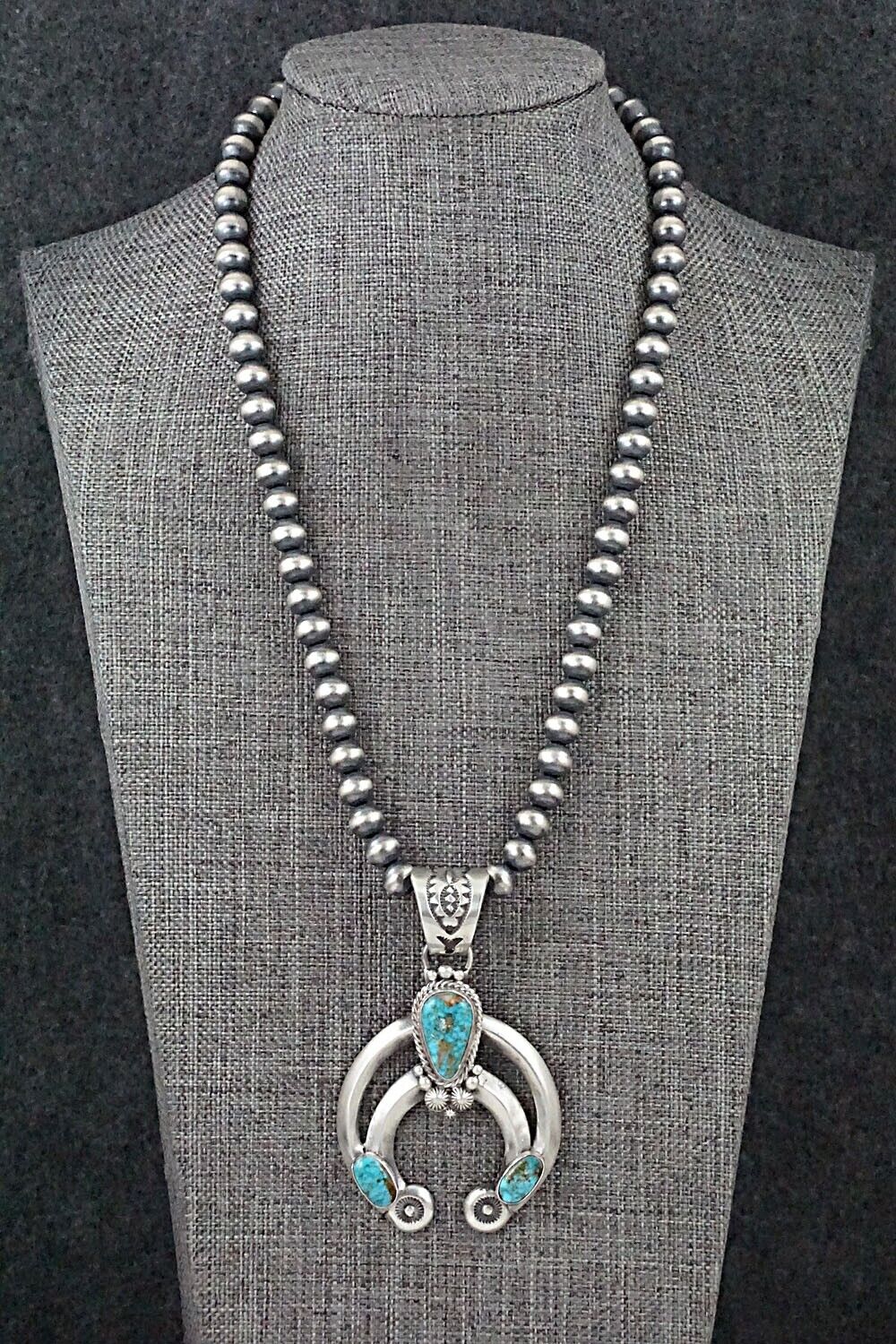 Turquoise & Sterling Silver Necklace - Tom Lewis