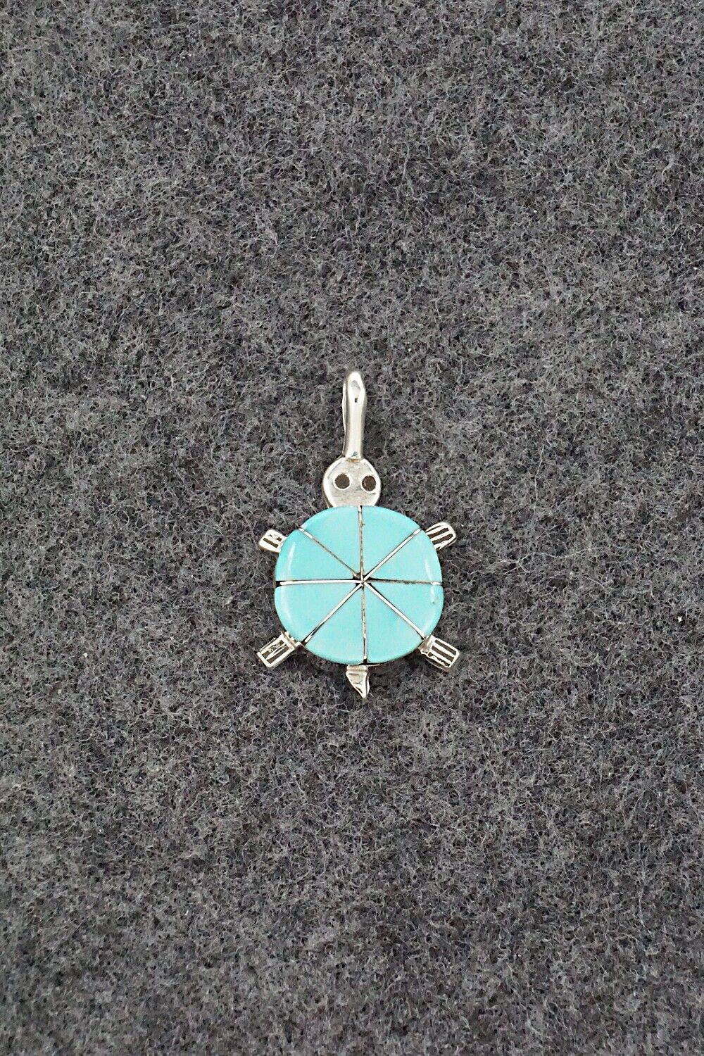 Turquoise and Sterling Silver Pendant - Johnson Laweka