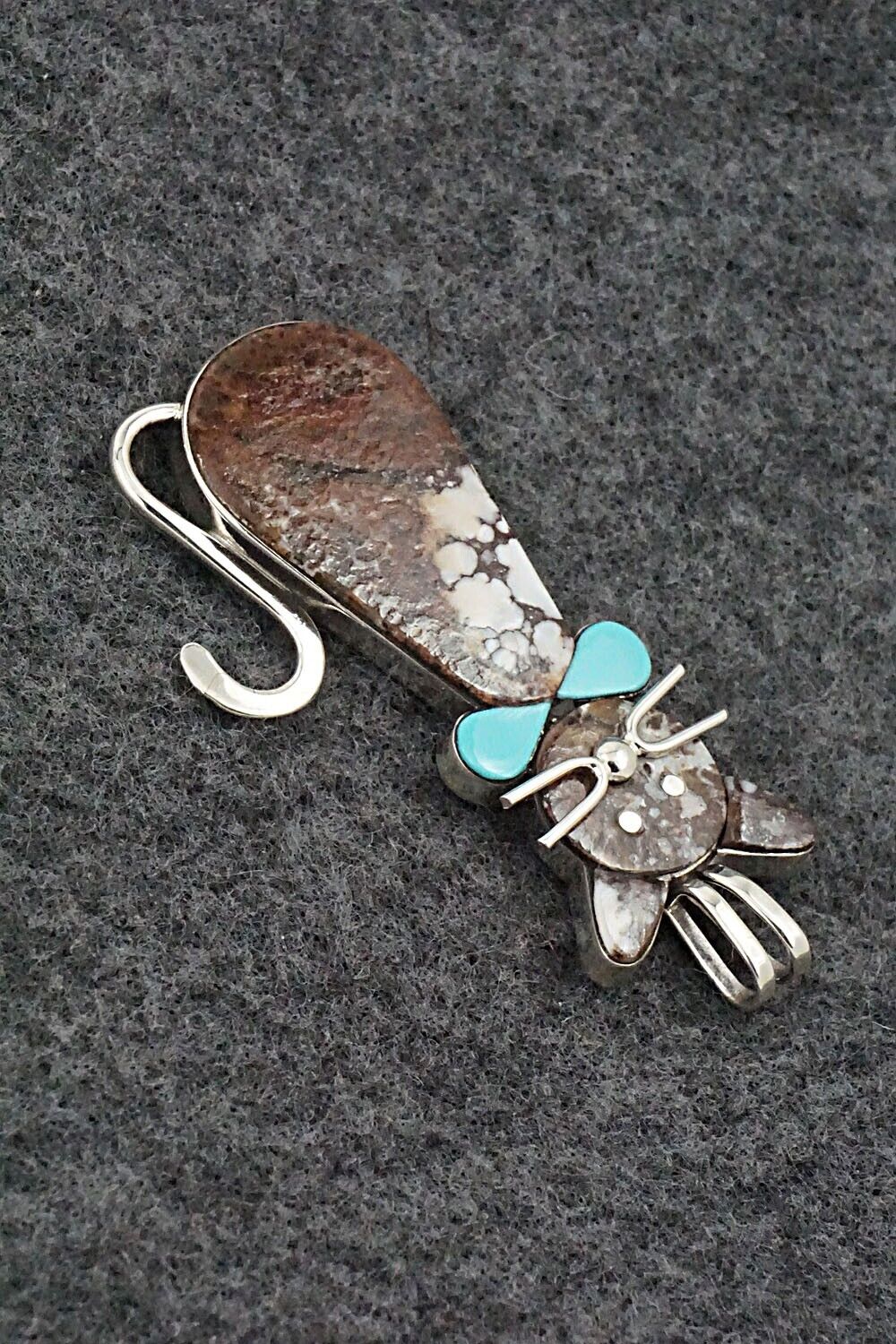Wild Horse, Turquoise & Sterling Silver Pendant - Leavus Ahiyite