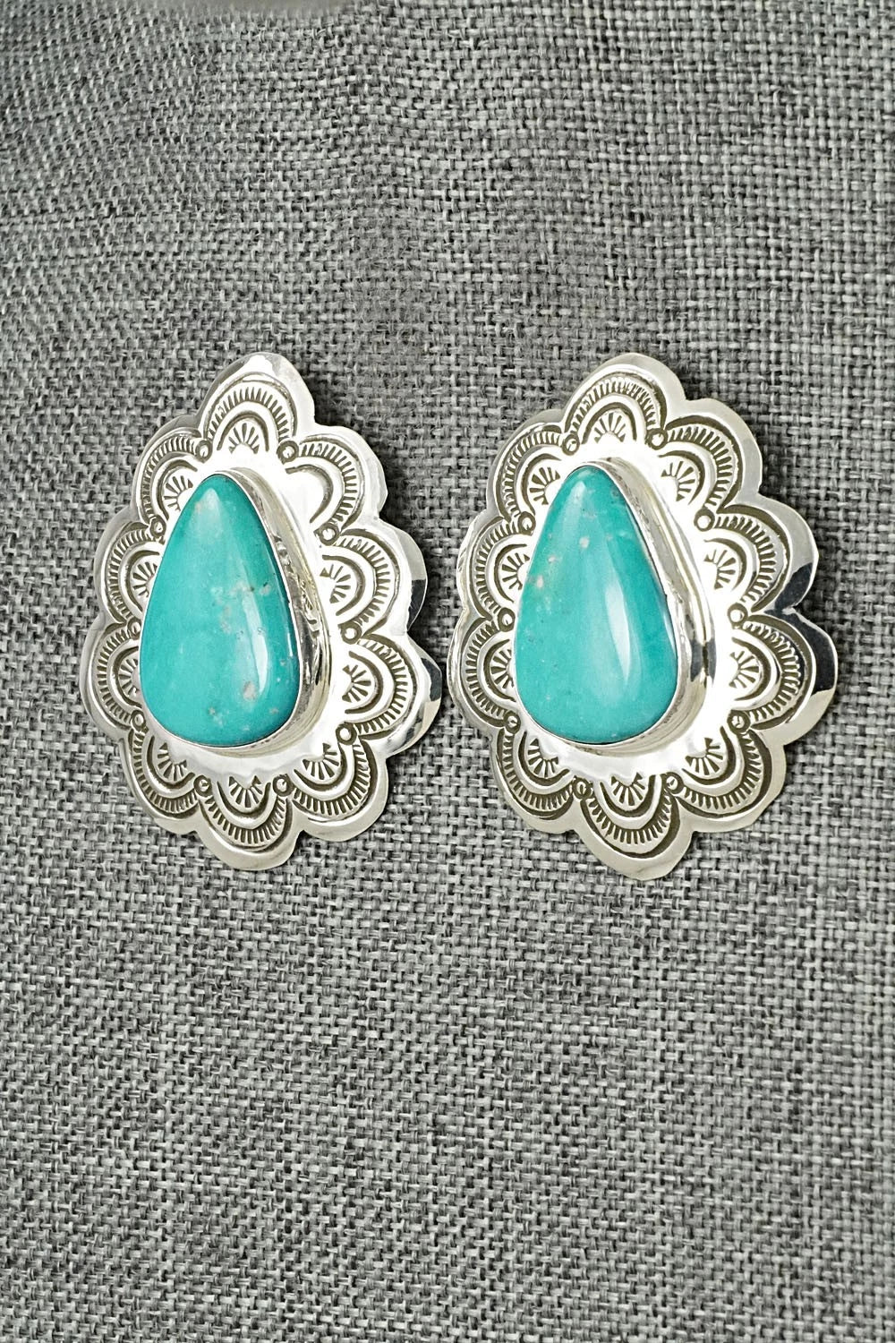 Turquoise & Sterling Silver Earrings - Arnold Blackgoat