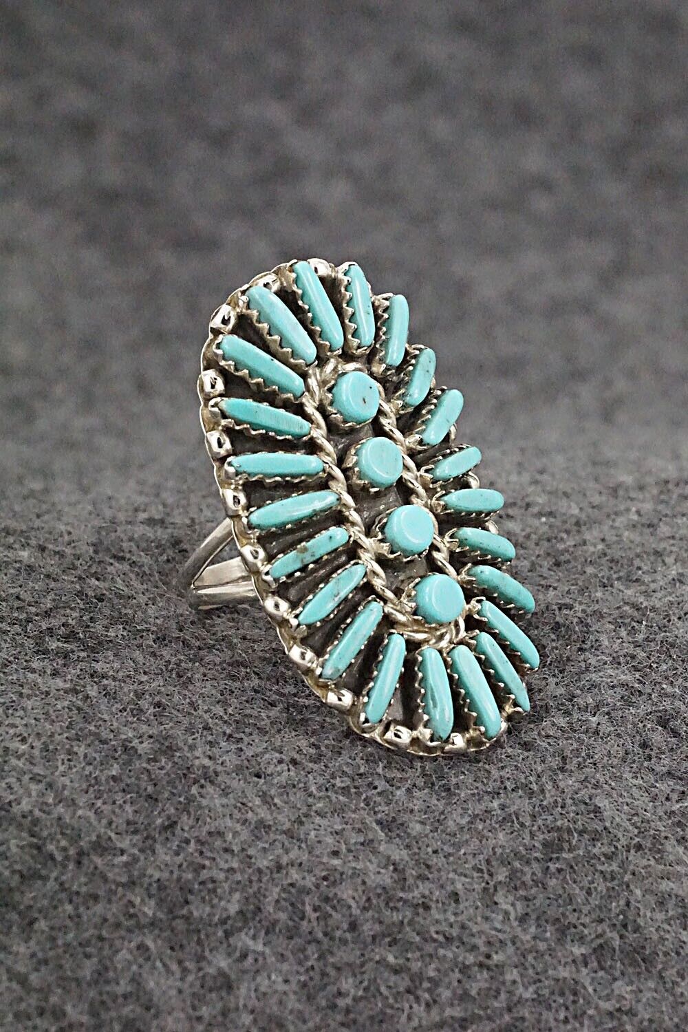 Turquoise & Sterling Silver Ring - Charlie John - Size 8.5