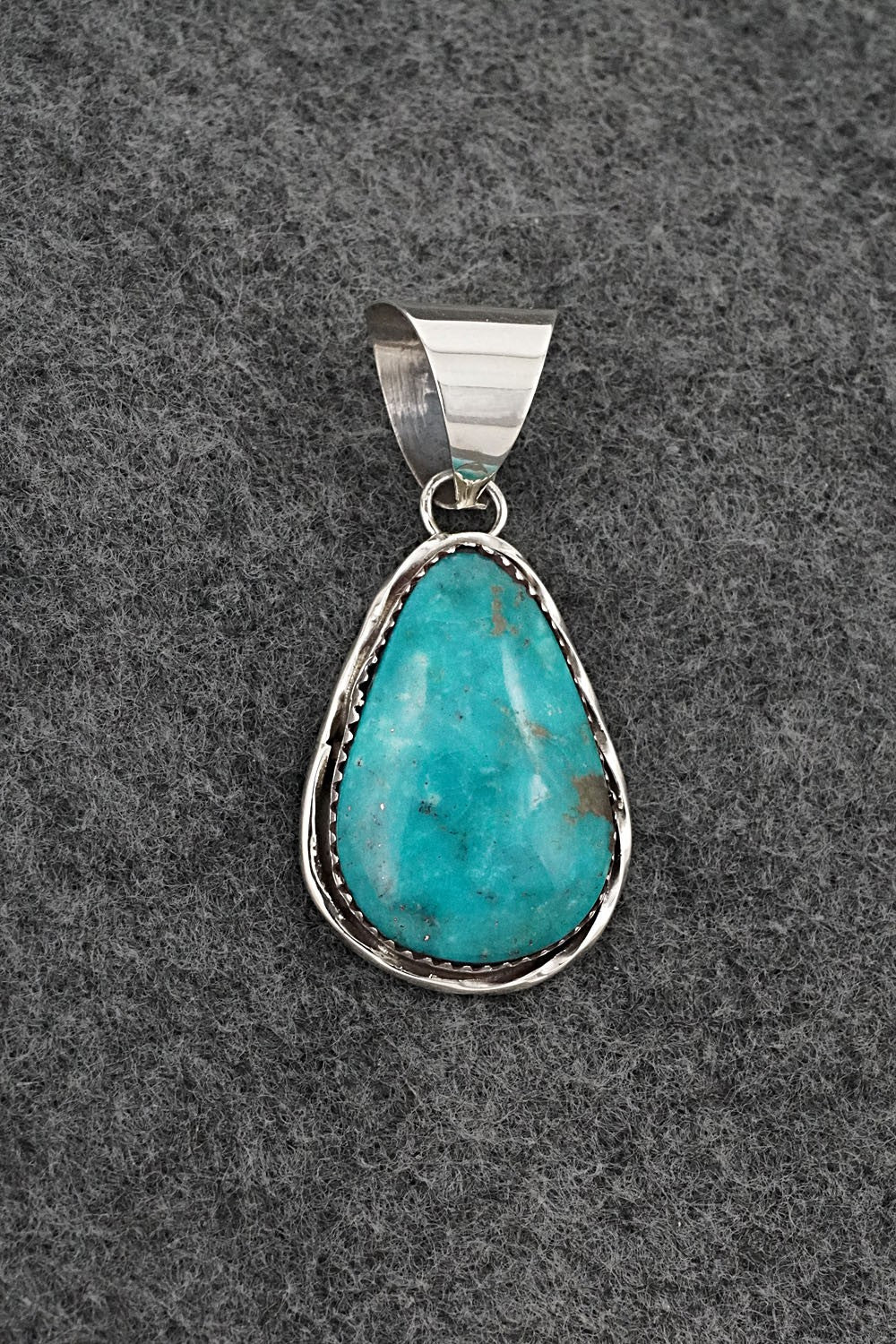 Turquoise & Sterling Silver Pendant - Ernest Hawthorne