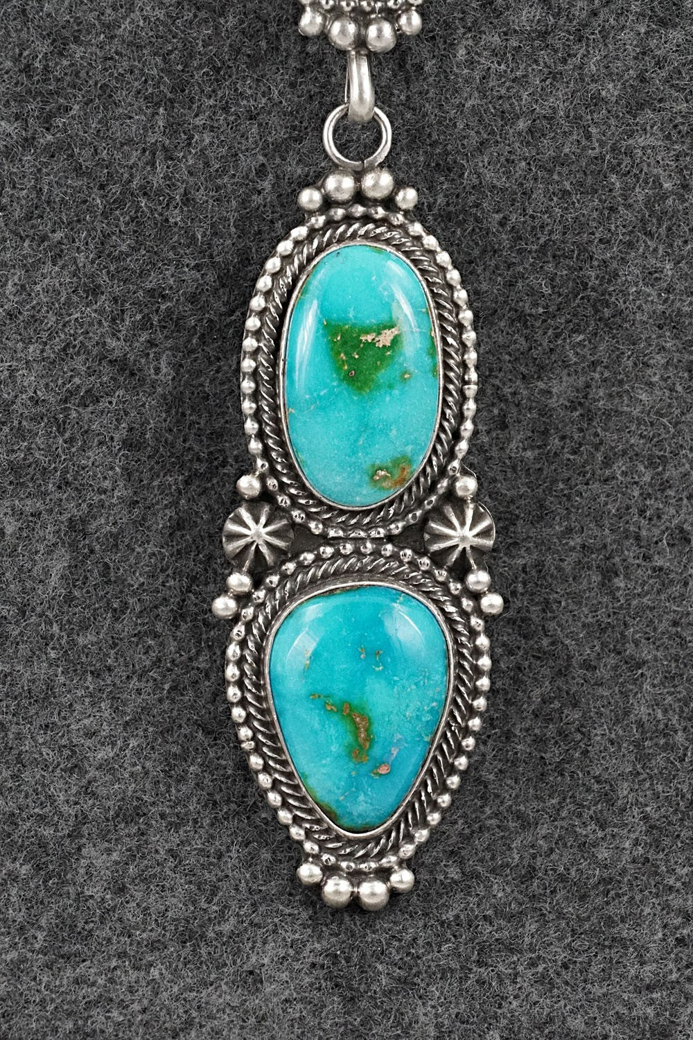 Turquoise & Sterling Silver Necklace - Tom Lewis