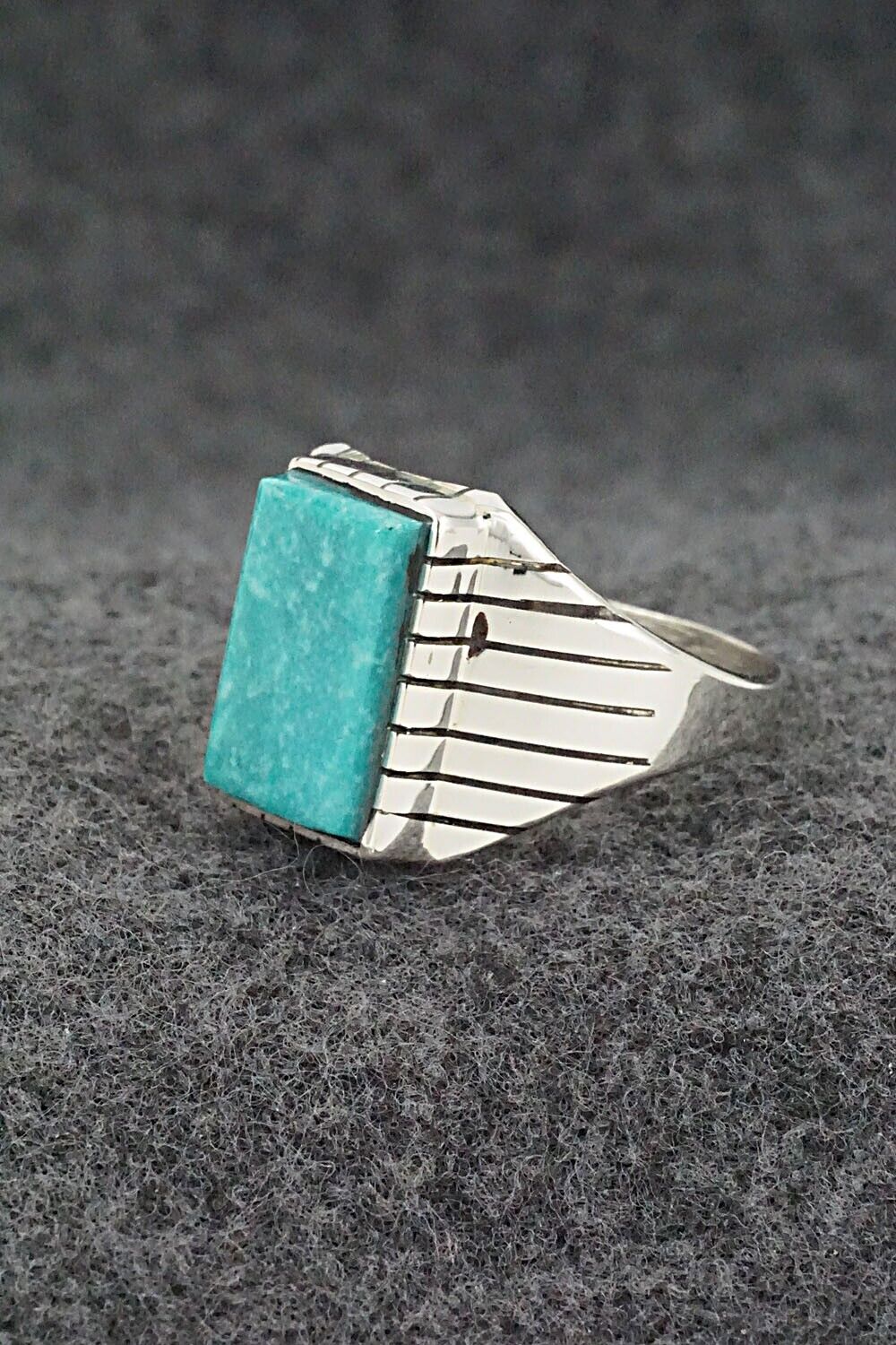 Turquoise & Sterling Silver Ring - Trevor Jack - Size 13